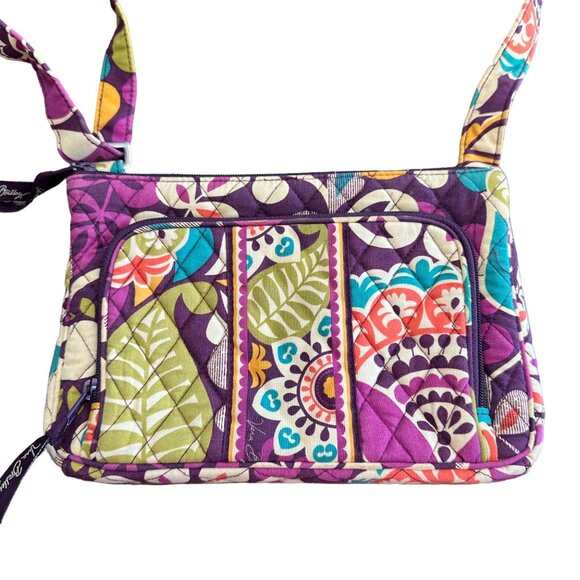 Vera Bradley Plum Crazy Purple Floral Crossbody Shoulder Bag Cloth Fabric Purse - Picture 3 of 12